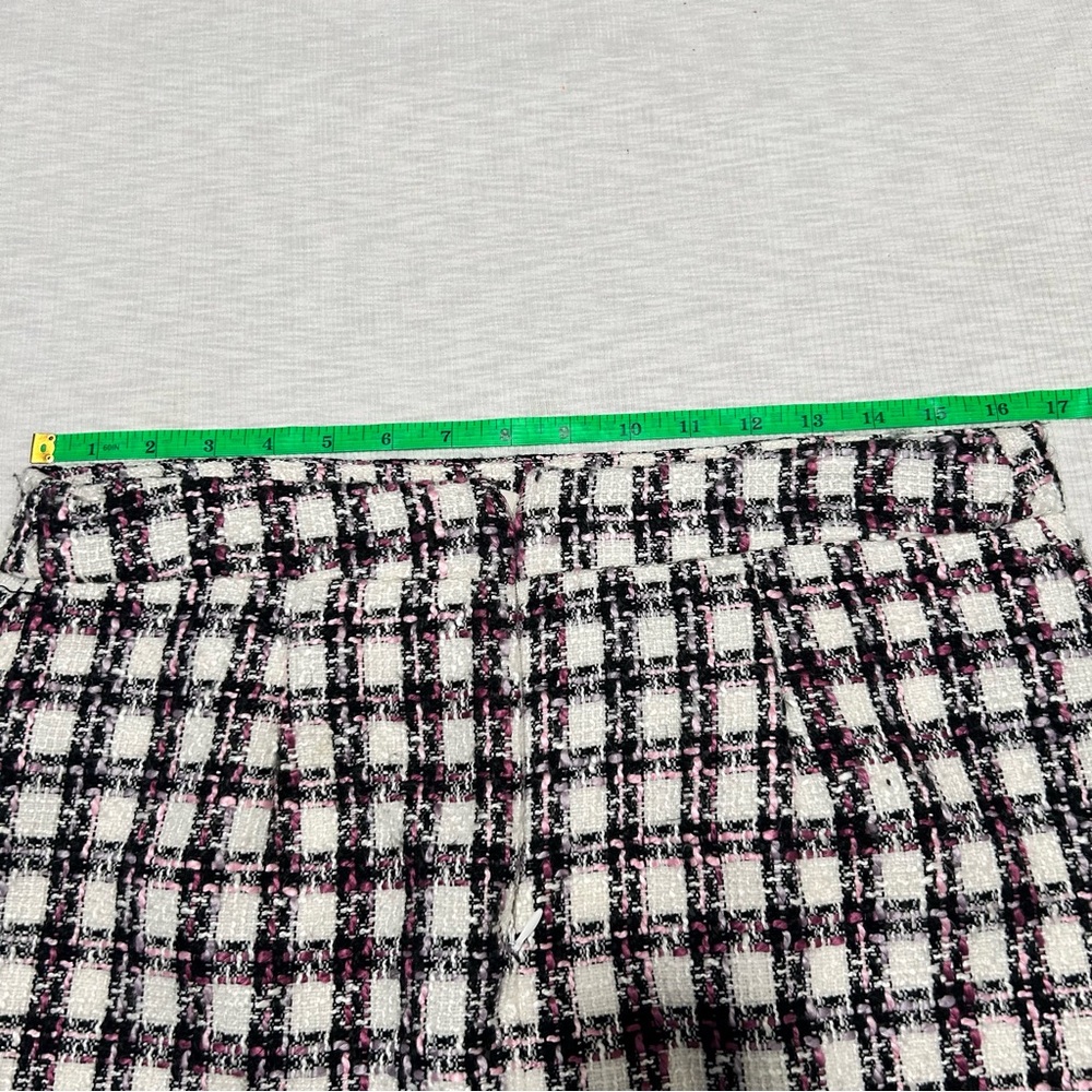 Anthropologie‎ Maison D' Amelie Paris Skirt size 10 White/Black/Pink Tweed - Picture 7 of 8